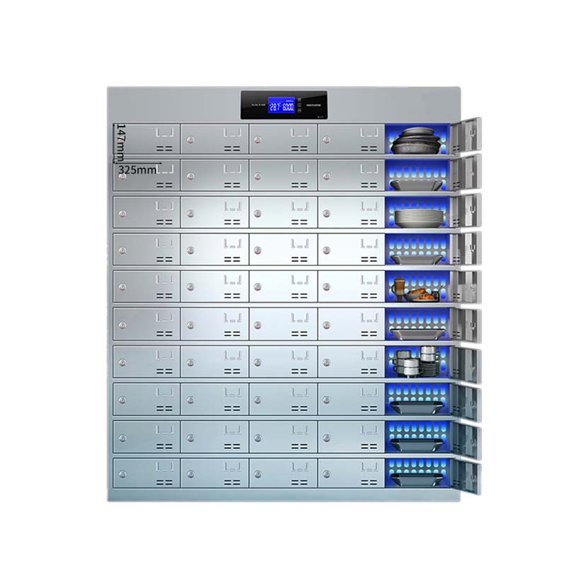 东升顺不锈钢员工食堂消毒碗柜餐厅紫外线高温餐盘餐具柜多格饭盒储物柜50门餐盘柜 紫外线消毒高温热风循环