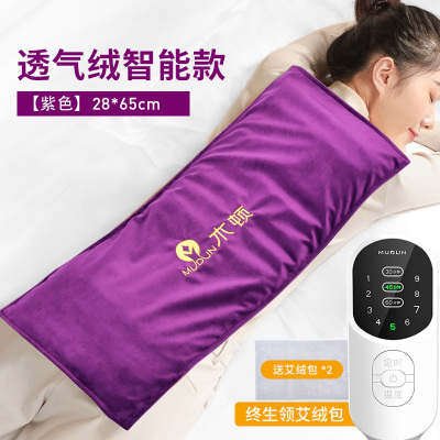 木顿电加热盐袋海盐粗盐热敷包电热艾灸艾草家用盐包透气绒智能款紫色-