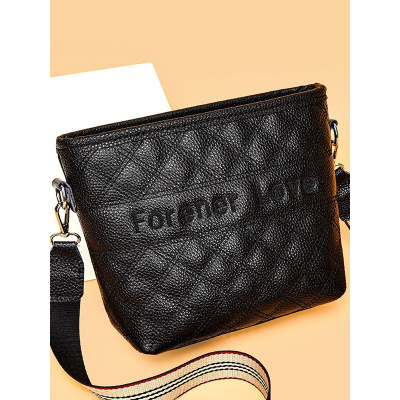 水桶包包新款纯色简约手提包纯色荔枝纹斜挎包大容量单肩包女