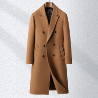 男式毛呢大衣男秋冬长款过膝双排扣羊毛风衣羽绒内胆保暖毛呢外套