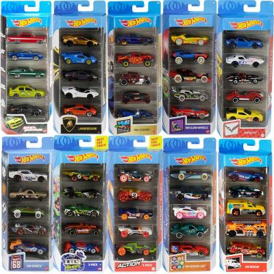 优选-风火轮火辣小跑车兰博基尼五辆装1806轨道惯性车合金小车玩具模型