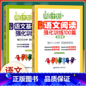 [正版] 周计划 全2册小学语文阅读强化训练100篇+语文基础知识强化训练5年级/五年级 华东理工大学出版社 小学