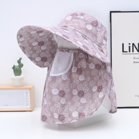 帽子女春夏防晒全脸遮阳帽下地干活大檐采茶帽骑车面罩透气太阳帽