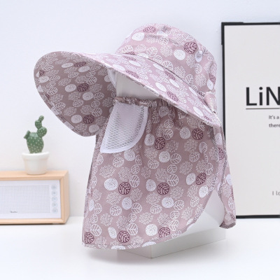 帽子女春夏防晒全脸遮阳帽下地干活大檐采茶帽骑车面罩透气太阳帽