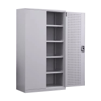 湘渭重型工具柜加厚物件工具储物柜工厂铁皮柜汽修厂零件收纳柜白色五层带挂版
