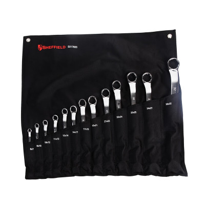钢盾(SHEFFIELD) S017603 13件套公制精抛光双梅花扳手组套[家用]