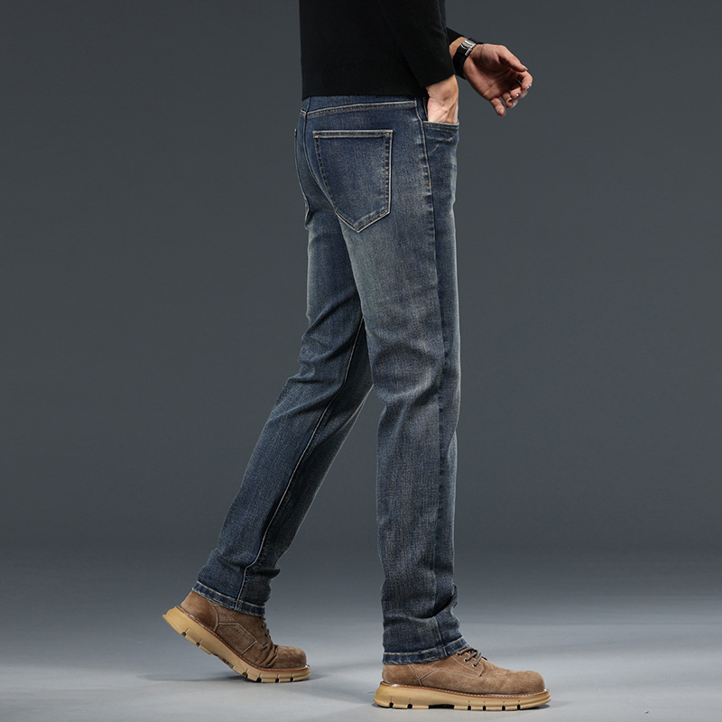高品质男士牛仔裤直筒休闲百搭秋冬新款中年修身潮流长裤商务时尚