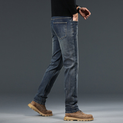 高品质男士牛仔裤直筒休闲百搭秋冬新款中年修身潮流长裤商务时尚