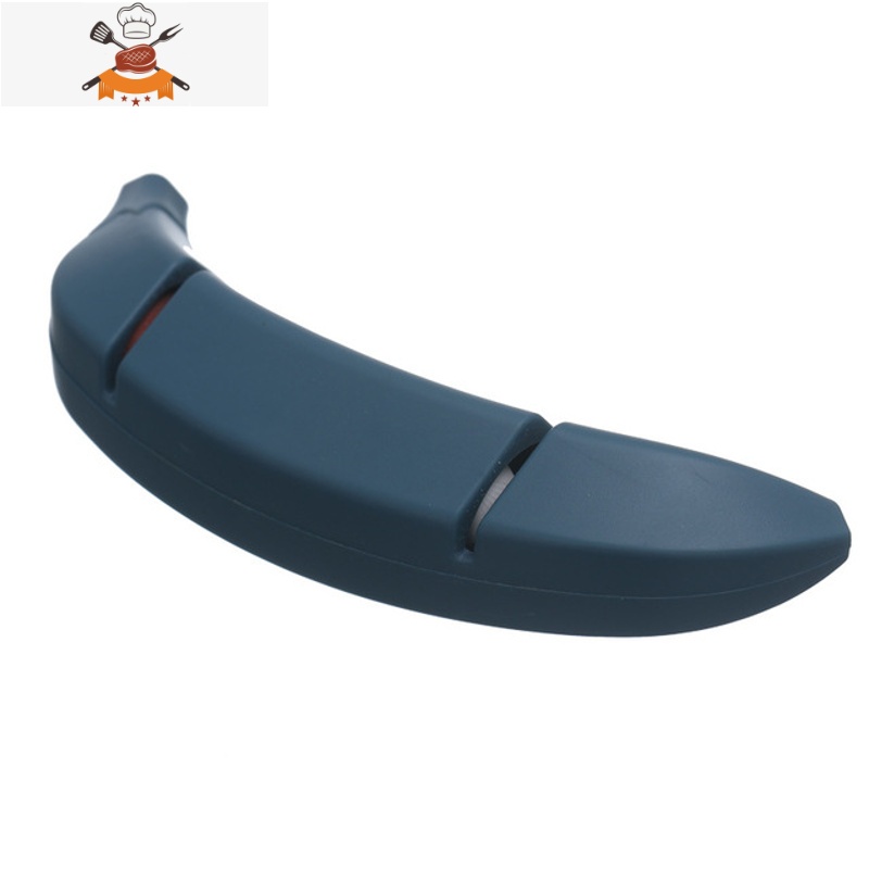 快速磨刀石家用小号定角磨刀器专业家用菜刀厨房砥石菜刀开刃 敬平 香蕉磨刀石-深蓝色 均码磨刀棒