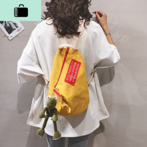 帆布双肩小包包女包新款2020休闲个性纯色小背包手提少女小书包潮NEW LAKE女士双肩包