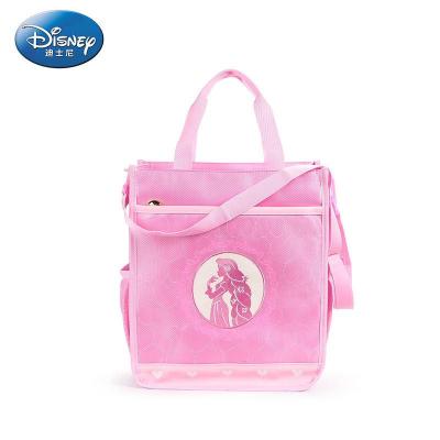 迪士尼公主中小学生1-3年级女孩单肩书包休闲包斜挎差包补习袋斜背包手拎包新款正品儿童节礼物新年礼物粉红色中号