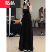 YIBUSHENG2024新款法式气质吊带长裙女季收腰显瘦高级设计感背心连衣裙子