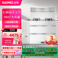 森歌(SENG)L1海豚系列二星级消毒白色集成灶一体灶 家用新风系统消毒柜集成柜抽油烟机一体机套装 白色 天然气