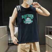 [1.5折价36元]唐狮夏季新款男背心港风坎肩无袖T恤印花学生宽松圆领上衣打底潮