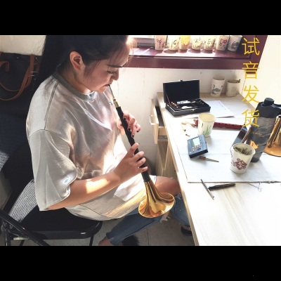 唢呐乐器全套初学者成人专业演奏乌木D调降B调民间喇叭乐器优选乌木小F调+3个哨＋唢呐包