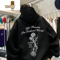 YANXU连帽卫衣男款潮牌套头上衣服美式高街痞帅宽松休闲外套