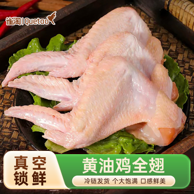雀淘 黄油鸡全翅400g/袋 2袋装 整枝连翅未腌制原切可烤可卤可炸冷冻锁鲜家用方便