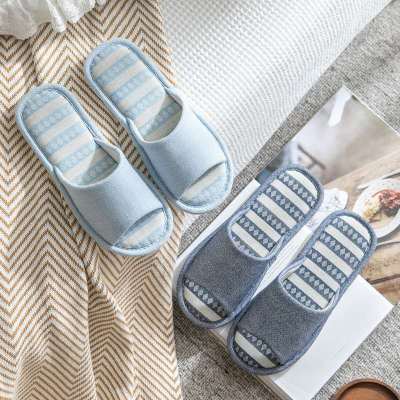 春新款韩版居家手工棉麻拖鞋女休闲木地板防滑软厚底威珺