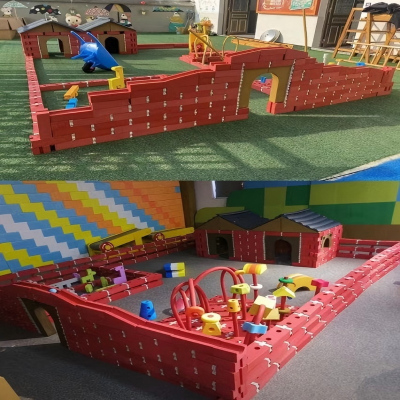 幼儿园砖筑大师户外EVA红砖构建区拼搭砌砖1436件