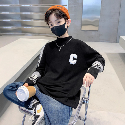 男童德绒半高领打底衫秋冬款新款中大童冬季男孩加厚内搭冬装