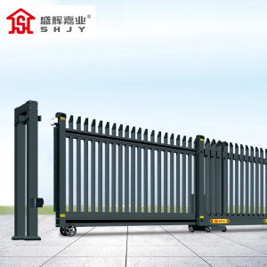 盛辉嘉业 悬浮门电动伸缩门铝合金封板无轨直线平移大门定制