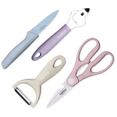 康佳刀具四件套不锈钢切配锋利坚韧耐用吉祥如意款KZ-DJ05