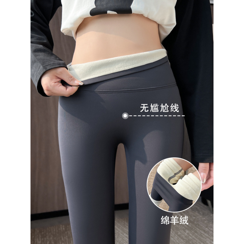 高腰鲨鱼裤女新款秋冬季外穿紧身黑色弹力瑜伽芭芘加绒打底裤