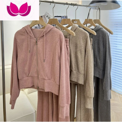 七斓春季连帽卫衣+阔腿裤套装女2023新款时尚运动休闲网红小个子