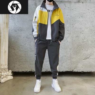 HongZun秋装初高中学生韩版休闲套装潮13帅气14卫衣15男孩16岁运动服一套其他套装