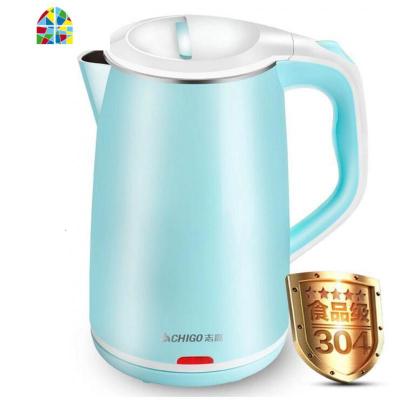 ZD1898电热水壶家用大容量304不锈钢烧水壶双层防烫正 FENGHOU 蓝色