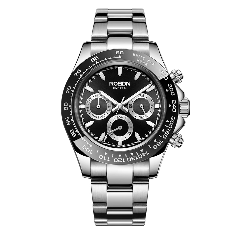 劳士顿(rosdn)手表男时尚多功能运动男表简约防石英表正品商务休闲
