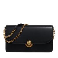 FURLA女士光滑皮革单肩包休闲百搭配饰金色链条斜挎包 Nero