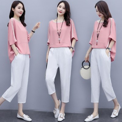 佐露絲炸街减龄棉麻套装女2021年夏季新款时尚宽松气质裤装两件套洋气潮