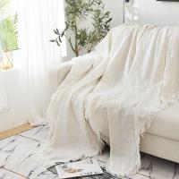 家柏饰(CORATED)北欧沙发布全盖色沙发巾毯子单人沙发套沙发垫盖布罩 米白T格 90*240cm