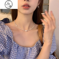 JiMi碎银几两珍珠项链女夏季冷淡风轻奢小众锁骨链气质设计感高级颈链