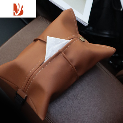 三维工匠车载纸巾盒汽车用创意车内装饰品抽纸盒车内扶手箱高级感纸抽盒 鎏金咖