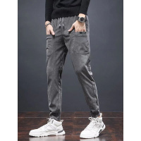 休闲裤男士秋季新款灯芯六兜绒修身小脚高档时尚潮流长裤