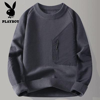 花花公子新款高品质[新款]2025年秋冬款圆领针织毛衣男