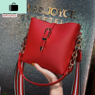 女水桶包斜挎单肩新款2020包包韩版女包时尚洋气简约复古包NEW LAKE女斜挎包