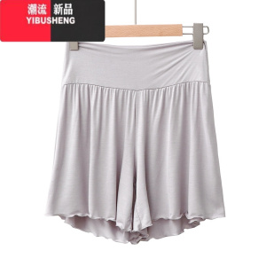 YIBUSHENG莫代尔短裤女高腰宽松裙裤透气纯色薄款a字阔腿裤外穿休闲裤睡