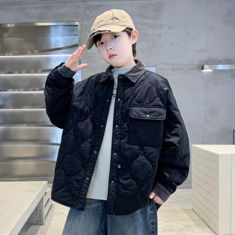 男童秋冬款外套夹棉加厚新款儿童韩版冬季棉服中大童冬装夹克