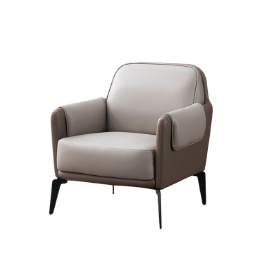 易企采 单人位办公沙发简约皮艺商务小型公寓会客沙发现代简约接待室皮艺沙发
