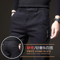 秋冬新款韩版修身黑标中厚款时尚潮流商务大码直筒休闲裤_2