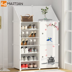 汐岩简易鞋柜大容量玄关柜家用室内好看放口防尘鞋架经济型收纳柜子