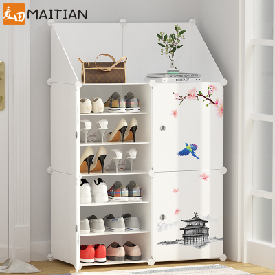 汐岩简易鞋柜大容量玄关柜家用室内好看放口防尘鞋架经济型收纳柜子
