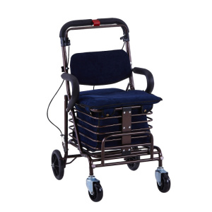 美帮汇老步车购物车老人手推车折叠可推可坐助步带座椅四轮买菜拉车