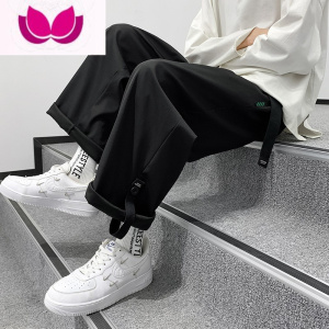 七斓夏季薄款冰丝裤男加肥加大胖子速直筒束脚裤特大码300斤胖人男装