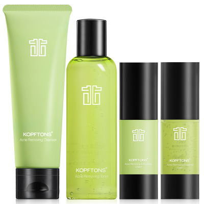 KOPFTONS/蔻臣士男士清痘控油补水收缩毛孔改善痘印痘痕净痘水乳霜四件套