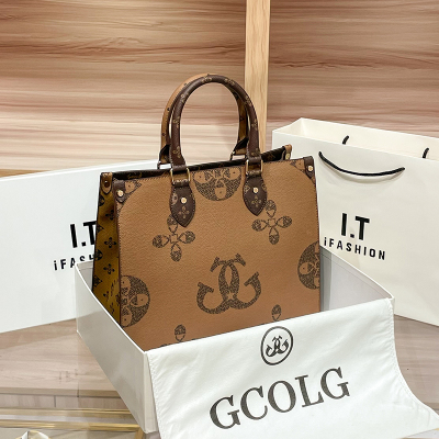 欧美时尚经典女士轻奢老花托特包女大容量手提包2026新款女包高级感时尚百搭单肩包