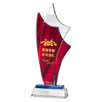 优彩嘉 政治生日纪念奖杯 水晶流动红旗款 J-11 单位:个